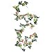 Yiliyajia Artificial Rose Vine Garlands,Silk Flowers Flora Green Leaf Garlands,Home Decor Wedding Decoration 8Ft Length Pack of 5 (pink)