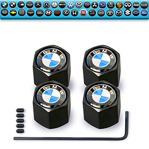 Custom Tire Valve Stem Caps (35 Vehicle Models) Anti-Theft Hexagon Design | Car, Truck, SUV | Leakproof, Airtight, Dustproof Seal | All-Weather, Lock Tight Fit (for BMW Vehicles)