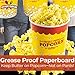 Leakproof Super Durable 32oz Popcorn Cups 25 Pk. Greaseproof Disposable Pop Corn Tubs With Cool Design Are the Ultimate Movie Theater Accessory. Large Containers Great for Any Party or Event.