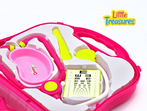 Doctor Medical Play Set- for preschoolers lots of medical accessories such as stethoscope, medical scissors and tray, scalpel, battery operated thermometer and pulse checker plus more - Thumbnail 5