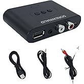 Bluetooth 5.3 Audio Receiver, Wireless Audio Receiver RCA Adapter for Stereo, USB Flash Drive/NFC One Key Connect/Car Speakers/Wireless Headphones Receiving Mode for Bluetooth Devices