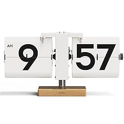 mooas Classic Modern Wood Big Flip Desk Clock