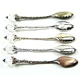 5 Pcs/Set Retro Royal Vintage Palace Carved Coffee Tea Mini Ice Cream Scoop Spoon