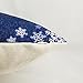 HT&PJ Decorative Cotton Linen Square Throw Pillow Case Cushion Cover Christmas Snowman Blue Design 18 x 18 Inches