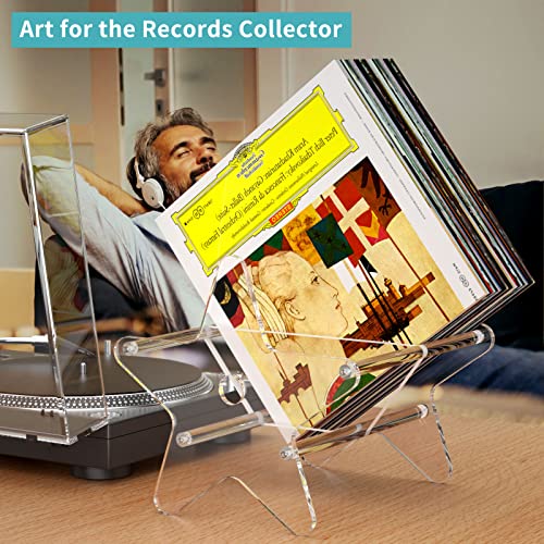HIIMIEI VINYL Record Holder, Clear Acrylic Vinyl Record Organizer