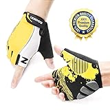 ZOOKKI Cycling Gloves Mountain Bike Gloves Road Racing Bicycle Gloves Light Silicone Gel Pad Riding Gloves Half Finger Biking Gloves Men/Women Work Gloves