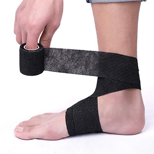 Self-Adhesive Cohesive Wrap Bandage Flexible Stretch Tape Athletic Strong Elastic First Aid Tape for Wrist, Ankle Sprains, Swelling 12 Packs, 2Inch X 5Yards