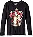 Harry Potter Big Girls' Hogwarts Long Sleeve T-Shirt with Scarf, Black, Medium