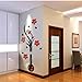 3D Wall Stickers, DIY Vase Flower Tree Crystal Arcylic 3D Wall Stickers Home Livingroom Decoration 80X40cm