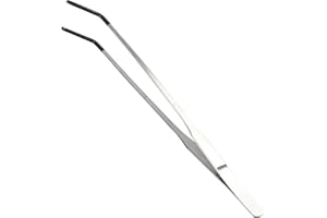 CAPASTEC Reptile Feeding Tongs, Stainless Steel Lizard Feeding Tongs, Aquarium Curved Feeding Tweezers for Reptiles with Rubb
