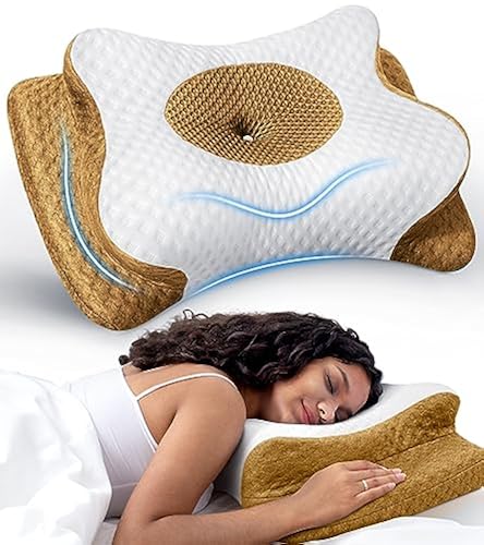 NewHome Memory Foam Contour Cervical Orthopedic Pillow – Neck Support – Bamboo Fiber Cover – 19.7x11.8x3.9