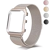 Chouqing Apple Watch Band Milanese Loop Stainless Steel Replacement Band with Metal protect Case for Apple iWatch 38mm Series 3 Series 2 Series 1 Sport & Edition - Gold
