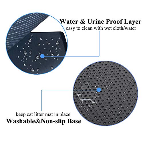 MUNTO Cat Litter Mat, Jumbo Size 30" x 47" Litter Box Mat, Honeycomb Double Layer Water Resistant Cat Litter Trapper