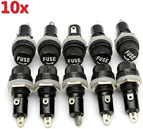 10pcs Electrical Panel Mounted Glass Fuse Holder For Radio Auto Stereo 5x20mm