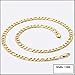 Gold Chain Necklace 7mm Diamond Cut FIGARO Chain 24K 30X Thicker Than Any Overlay USA Made.