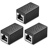 EZYUMM 3 Pack Ethernet Coupler, Premium Gold Plated Ethernet Extender, RJ45 Coupler Female to Female for Cat7/ Cat6/ Cat5/ Cat5e Network Cable