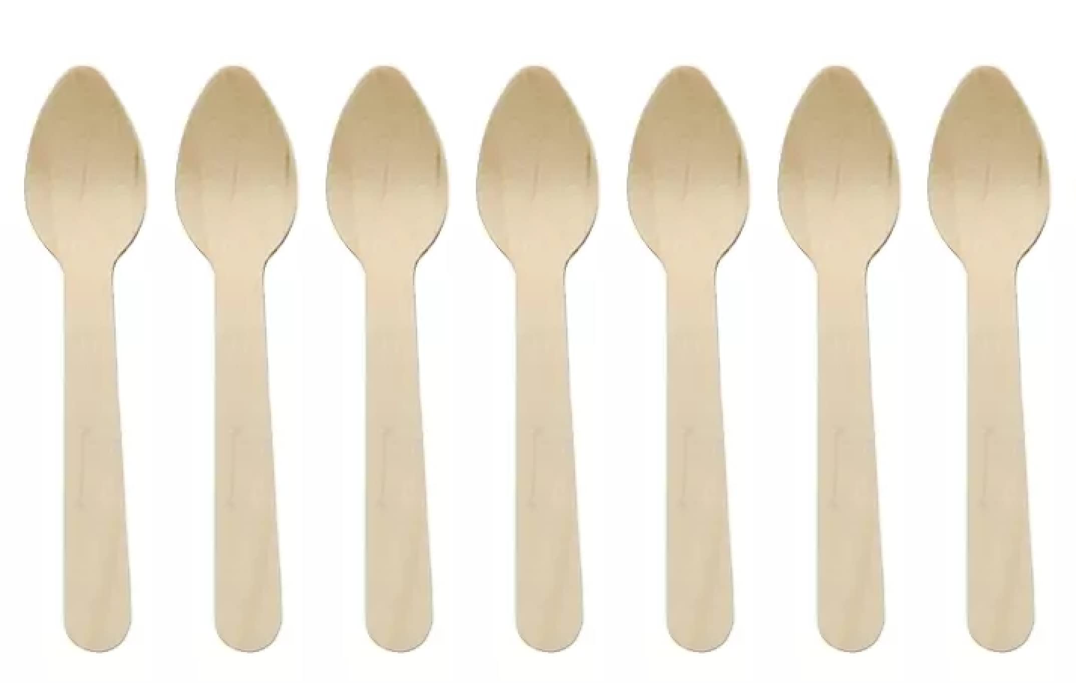 Wooden Teaspoons Biodegradable Eco Friendly 100% Birchwood Disposable Teaspoons for Party, Picnic, BBQ, Dessert, Birthdays & Weddings hot Drinks