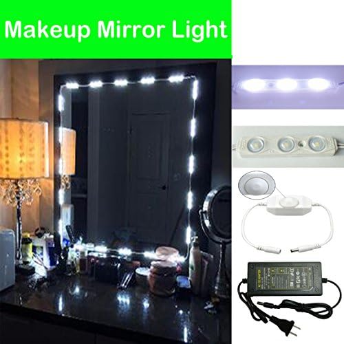 Toogod 10ft Make up Mirror LED Light Kit,20W 20x3LED Waterproof Light 160° Lens,Include Power Adapter &amp; Brightness Dimmer