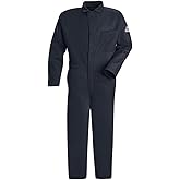 Bulwark Flame Resistant Contractor Coverall, Navy Blue, XL