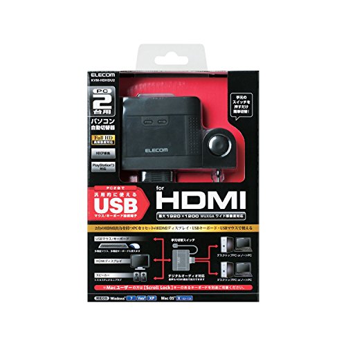 Elecom 2 Port PC Switch KVM for HDMI with Cables.