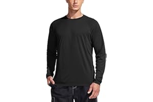 TSLA Men's Rashguard Swim Shirts, UPF 50+ Loose-Fit Long Sleeve Shirts, Cool Running Workout SPF/UV Sun Shirts