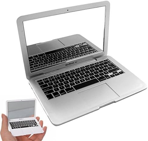 Feisuo Mirrors & Magnifiers Mini Macbook Air Style Portable Mirror Notebook Creative Make up Mirror (Silver)