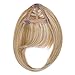 Ty.Hermenlisa Synthetic Clip in Hair Bang Extensions Heat Resistant Short Straight Fringe Hairpiece Accessory, 1Pc, 20g, Taylor-Blonde Gold Mix(F88.27)