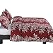 Vaulia Christmas Lightweight Microfiber Duvet Cover Set, Branch Flowers Print Pattern Design - Burgundy Red Color, Queen 3-Piece Set (1 Duvet Cover 2 Pillow Shams)