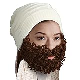 Beard Head - The Original Curly Pearl Knit Beard Beanie (Brown)