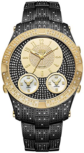 Jbw men s j6348e jet setter iii 1.50 ctw black ion-plat…