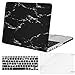 MOSISO Compatible with MacBook Pro 13 inch Case 2015 2014 2013 end 2012 A1502 A1425 with Retina Display, Protective Plastic Pattern Hard Shell Case & Keyboard Cover & Screen Protector, Black Marble