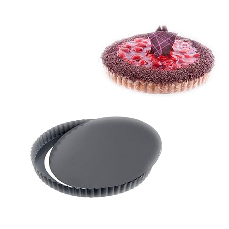Ayuboom Tarteform,Quicheform 22cm,Nonstick Round Tart Torte Baking Pan,Obstkuchenform und Backform mit Entfernbarem Antihaftb
