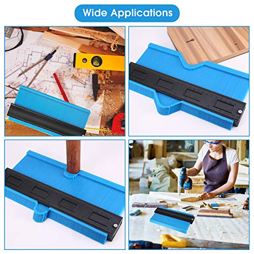KEGOUU Contour Gauge 10 Inch Profile Gauge Measure Ruler Contour Duplicator for Precise Measurement Tiling Laminate Wood Marking Tool