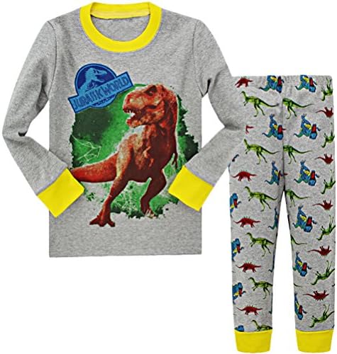 AMGLISE Little Boys Halloween Pajamas Dinosaur Glow Pjs Kids Sleepwear Set
