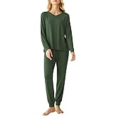 Latuza Women's Viscose Long Sleeves Top Jogger Pants Pajamas Set