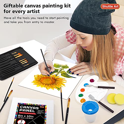 50 Pack Canvas Painting Kit, Shuttle Art Painting Supplies with 28