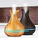 NEWKBO 400ml Humidifier Essential Oil Diffuser Wood Grain,7 Color Changing LED Mood Light for Home Yoga Spa Office Bedroom Baby Room