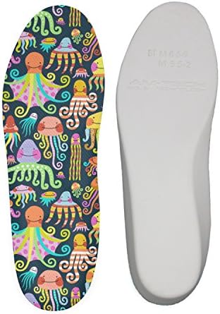 NUMOB Rainbow Octopus Squid Jellyfish Shoe Insoles Inserts Orthotics Foot Arch Support