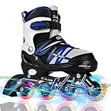 Otw-Cool Adjustable Inline Skates for Kids and Adults, Rollerblades with All Wheels Light up, Safe and Durable inline roller skates for Girls and Boys, Men and Ladies
