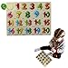 Dazzling Toys Toddler Puzzle Board - Preschool Learning Wooden Number Puzzles for Toddlers, Numbers Counting Activity Toys, Shapes Matching Wood Boards, Pegged Numbers Activities for Preschoolers