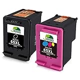 JARBO Remanufactured Ink Cartridge Replacement for HP 65XL 65 65 XL (N9K04AN) Combo Pack, 1 Black+1 Tri-Color, for Envy 5055 5058 5052 Deskjet 2655 2622 Deskjet 3755 3758 3752 3732 3730 3722 3721 3720