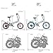 Men and Women Folding Shifting Shock Absorber Bicycle 16 inch Light Mini Student Bicycle White Blue 6 Speed 20 inch-Powder White + Single Speed_16 inchthumb 4