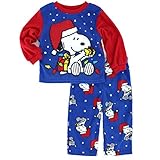 Peanuts Snoopy Boys Fleece Pajamas (3T, Snoopy Santa Assorted)