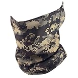 Fishing Mask Camo Headwear - Works as Fishing Sun Mask, Face Shield, Neck Gaiter, Headband, Bandana, Balaclava - Multifunctional Breathable Seamless Microfiber (Gray Tactical)