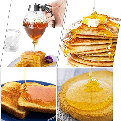 Squeeze Honey Dispenser,Plastic No Drip Maple Syrup Dispenser,Juice Jar