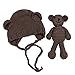 EUDORA Crochet Newborn Photography Boys/Girls Knit Toy Bear Hats, Infant Baby Photo Prop Costume Chocolate