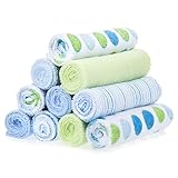 Spasilk 10 Pack Soft Terry Washcloth, Blue