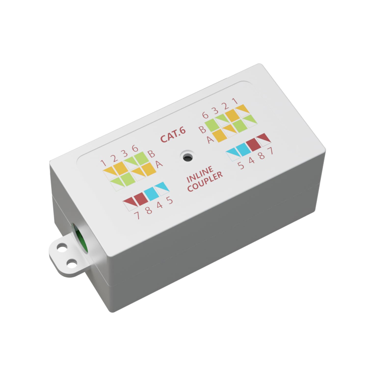 rhinocables RJ45 Cat 6 Gigabit Inline Punchdown Krone Coupler Joiner for LAN Ethernet Cables (1, White) โ image 1