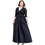 lace and taffeta surplice ball gown