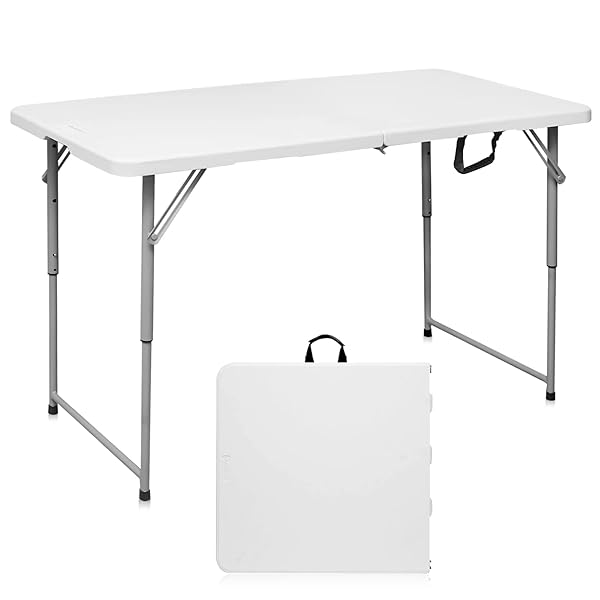 BYLIABLE FOLDING TABLE 4 FOOT PORTABLE HEAVY DUTY...